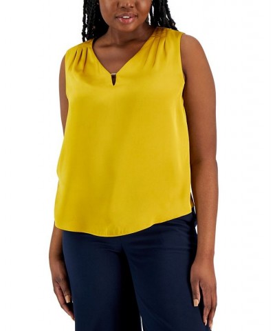 Women's Sleeveless Keyhole V-Neck Camisole Butterscotch $34.50 Tops