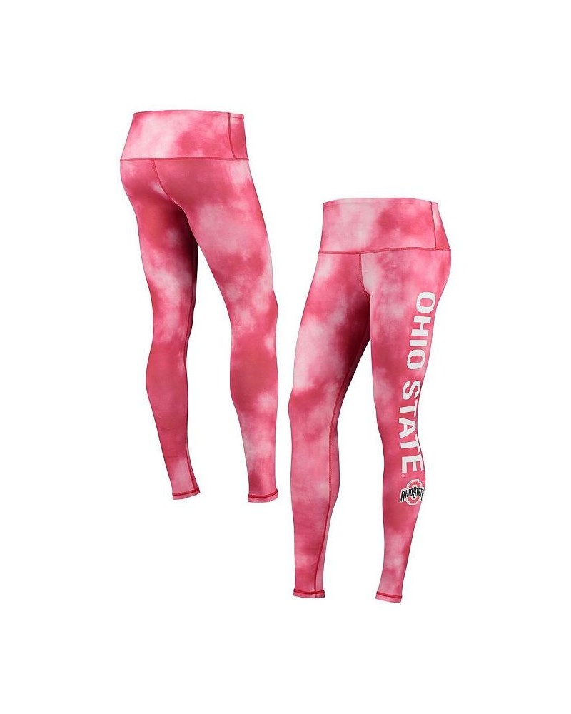 Women's Scarlet Ohio State Buckeyes Cloud Dye Mist Leggings Scarlet $25.80 Pants