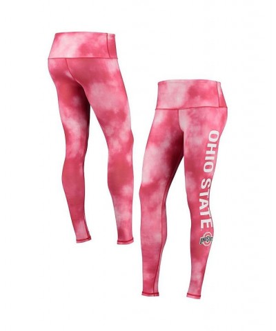 Women's Scarlet Ohio State Buckeyes Cloud Dye Mist Leggings Scarlet $25.80 Pants