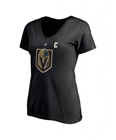 Women's Mark Stone Black Vegas Golden Knights Authentic Stack Name and Number V-Neck T-shirt Black $21.83 Tops