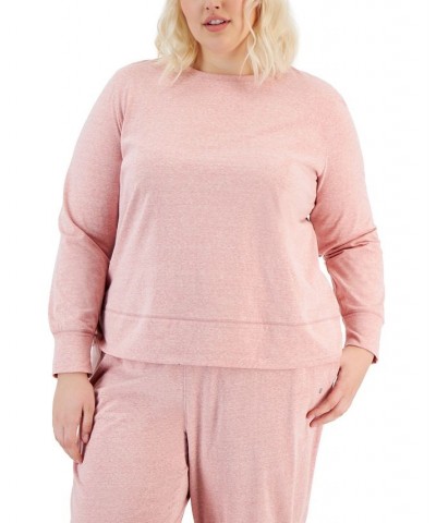 Plus Size Retro Recycled Long-Sleeve Top Pink $17.88 Tops