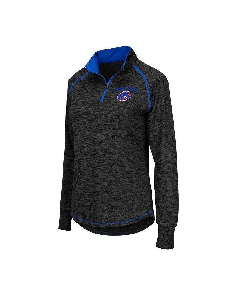 Women's Black Boise State Broncos Bikram 1/4 Zip Long Sleeve Jacket Black $26.40 Jackets