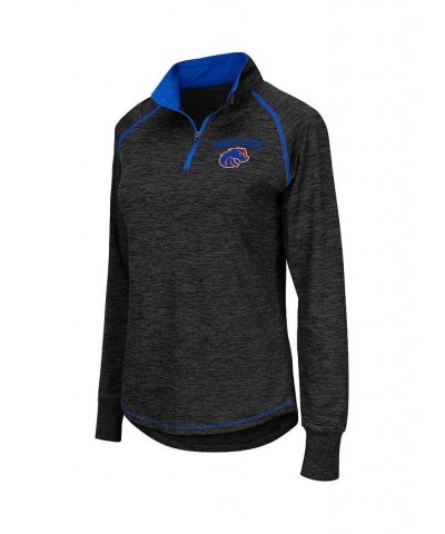 Women's Black Boise State Broncos Bikram 1/4 Zip Long Sleeve Jacket Black $26.40 Jackets