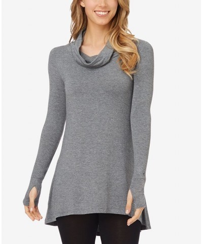 Softwear with Stretch Long Sleeve Cowl Tunic Gray $13.82 Tops