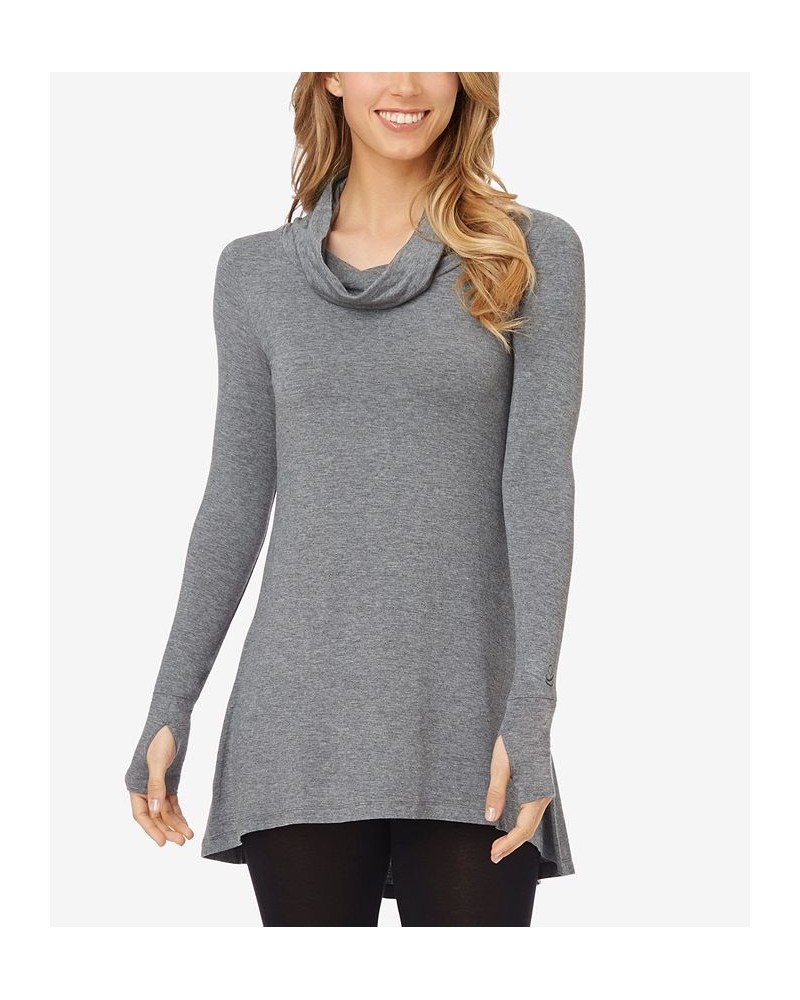 Softwear with Stretch Long Sleeve Cowl Tunic Gray $13.82 Tops