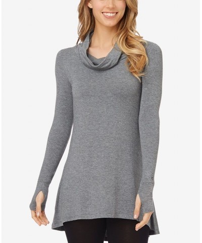 Softwear with Stretch Long Sleeve Cowl Tunic Gray $13.82 Tops