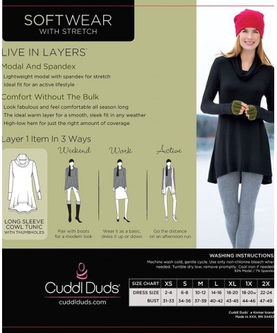 Softwear with Stretch Long Sleeve Cowl Tunic Gray $13.82 Tops