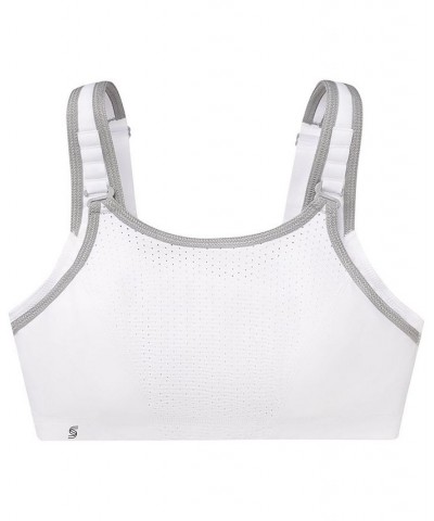 Women's Full Figure Plus Size Elite Performance Adjustable Wonderwire Sports Bra White $21.69 Bras