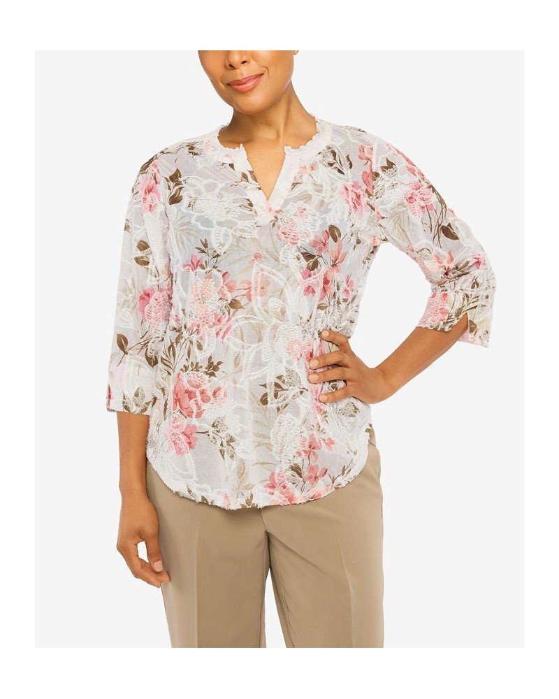 Petite Floral Spray Top Multi $32.67 Tops