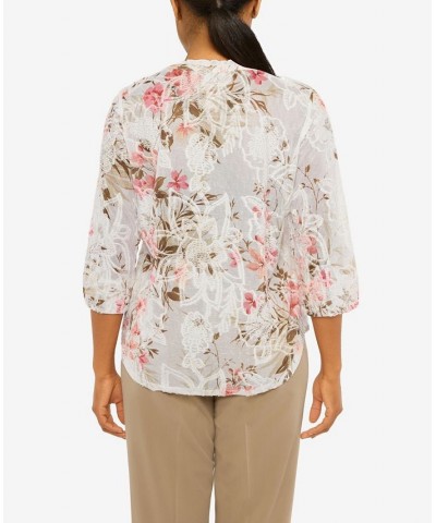 Petite Floral Spray Top Multi $32.67 Tops