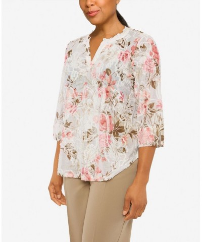 Petite Floral Spray Top Multi $32.67 Tops