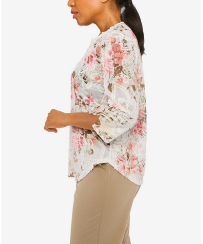 Petite Floral Spray Top Multi $32.67 Tops