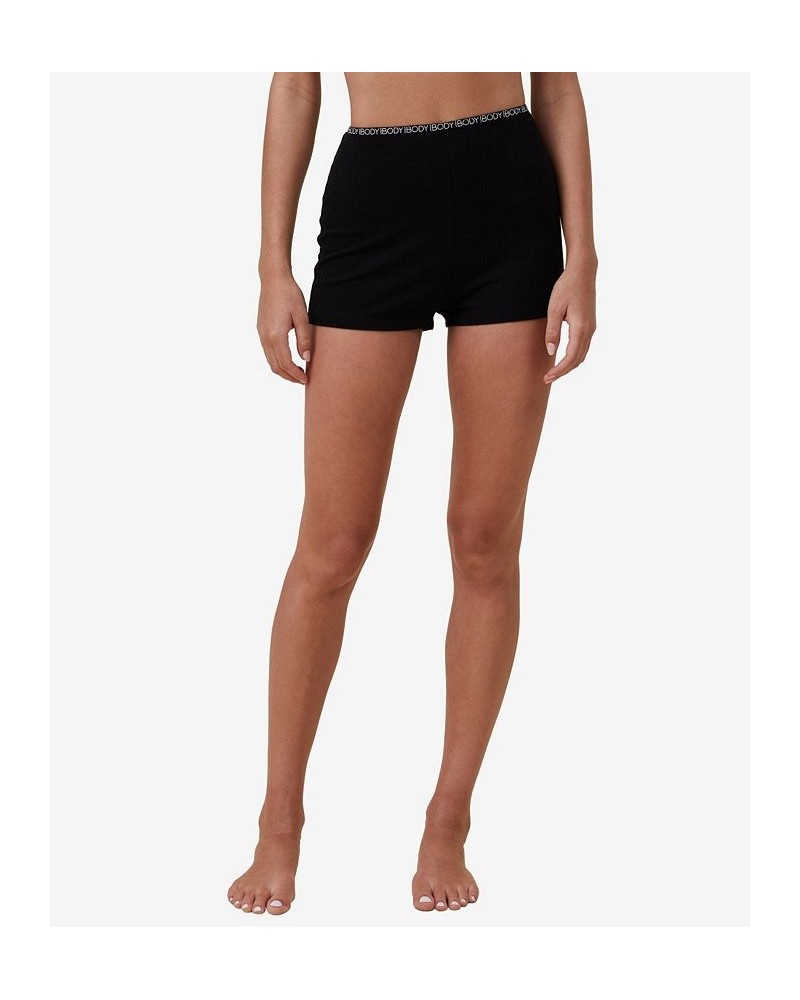 Women's Body Branded Boyshorts Black $19.60 Sleepwear