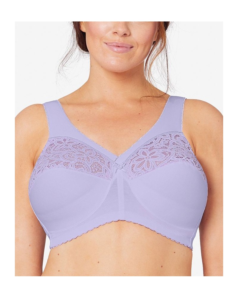 Women's Full Figure Plus Size MagicLift Cotton Wirefree Support Bra Purple $21.34 Bras