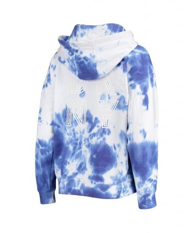 Women's White and Royal Los Angeles Dodgers Dakota Tie-Dye Half-Zip Hoodie White, Royal $50.40 Sweatshirts