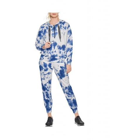 Women's White and Royal Los Angeles Dodgers Dakota Tie-Dye Half-Zip Hoodie White, Royal $50.40 Sweatshirts