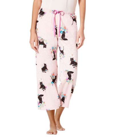 Women's Sitting Pretty Kitty Capri Pajama Pants Lotus $16.66 Sleepwear