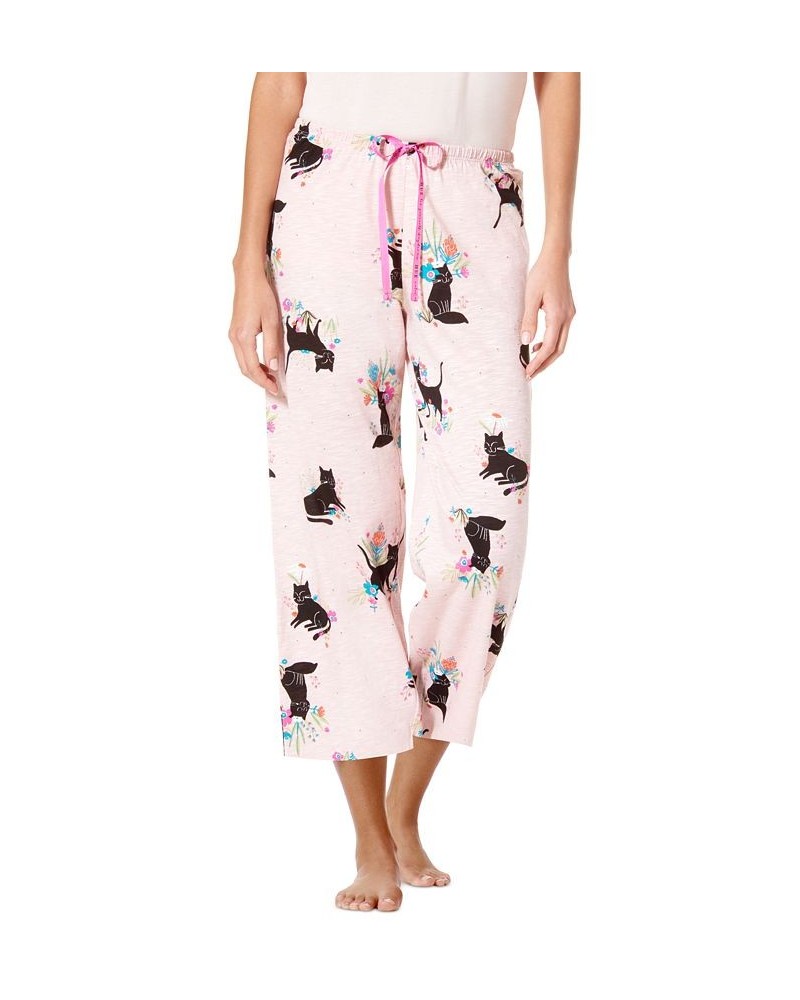 Women's Sitting Pretty Kitty Capri Pajama Pants Lotus $16.66 Sleepwear