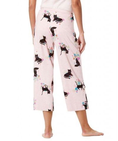 Women's Sitting Pretty Kitty Capri Pajama Pants Lotus $16.66 Sleepwear