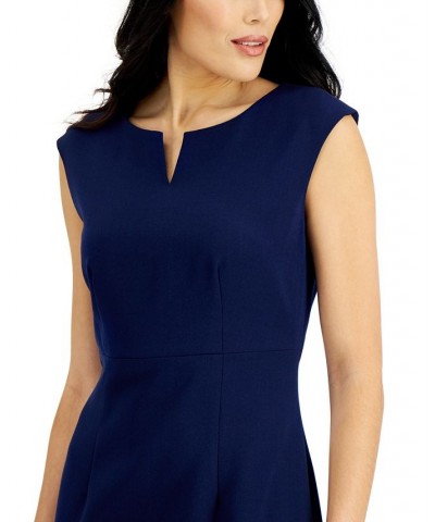 Notched-Neck Sheath Dress Blue $28.61 Dresses