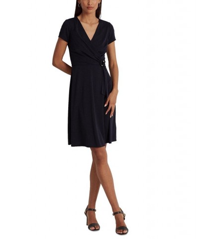 Women's Surplice Jersey Dress Blue $68.20 Dresses