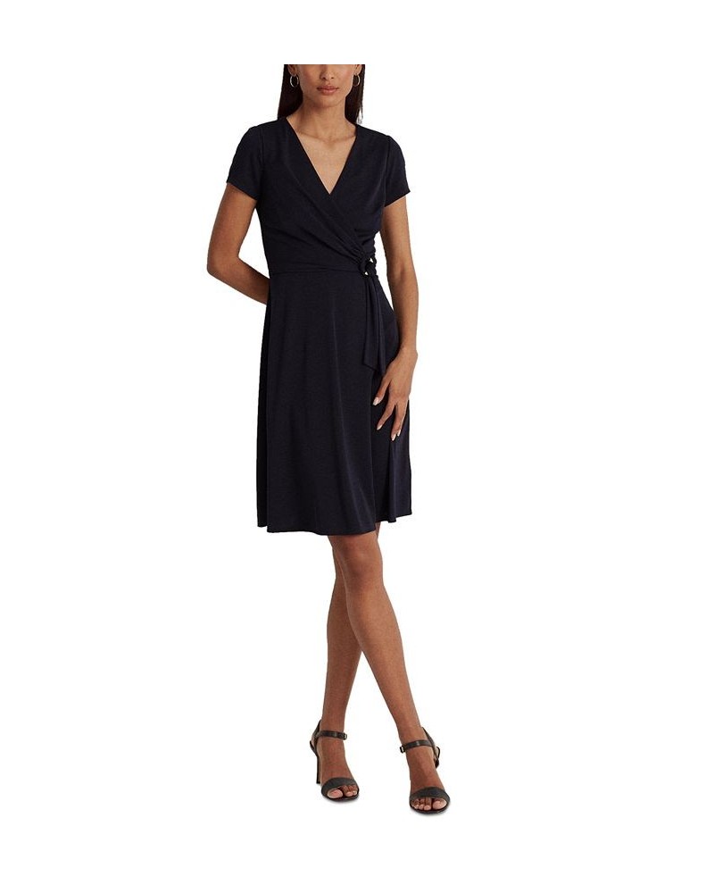 Women's Surplice Jersey Dress Blue $68.20 Dresses