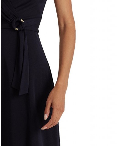 Women's Surplice Jersey Dress Blue $68.20 Dresses