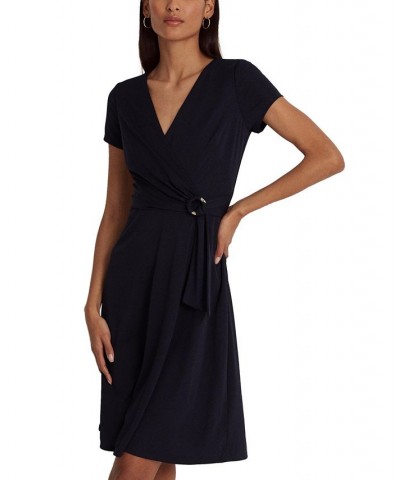 Women's Surplice Jersey Dress Blue $68.20 Dresses