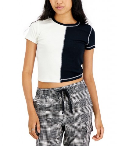 Juniors' Colorblock T-Shirt White/black $11.55 Tops