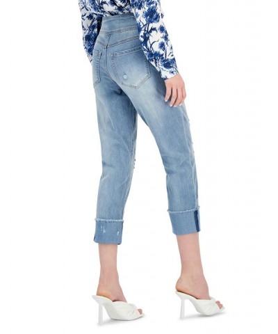 Women's Mid Rise Straight-Leg Pull-On Jeans Light Indigo $25.99 Jeans