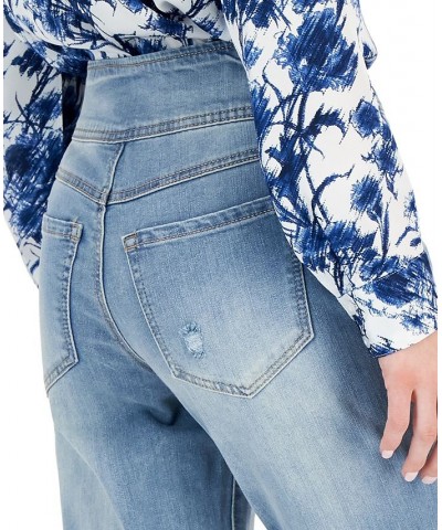 Women's Mid Rise Straight-Leg Pull-On Jeans Light Indigo $25.99 Jeans