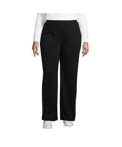Women's Plus Size High Rise Serious Sweats Wide Leg Sweatpants Black $31.48 Pants
