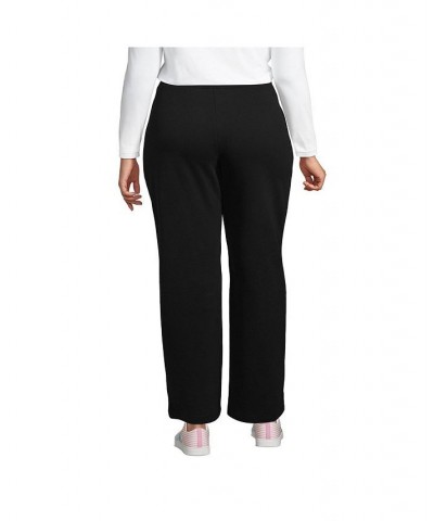 Women's Plus Size High Rise Serious Sweats Wide Leg Sweatpants Black $31.48 Pants