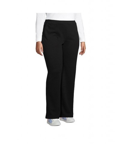 Women's Plus Size High Rise Serious Sweats Wide Leg Sweatpants Black $31.48 Pants