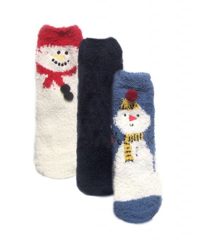 Women's Three Pair Pack Cozy Socks Multi - Snowman $17.48 Socks