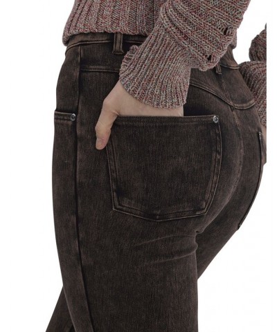 Women's Ultra Soft Denim High Rise Leggings Cinnamon Acid Wash $27.26 Pants