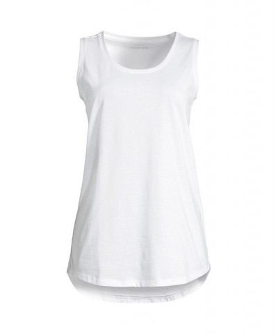 Women's Plus Size Supima Cotton Scoop Neck Tunic Tank Top White $20.19 Tops