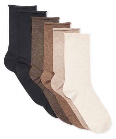 Women's 6 Pack Roll-Top Trouser Socks Tan/Beige $15.98 Socks
