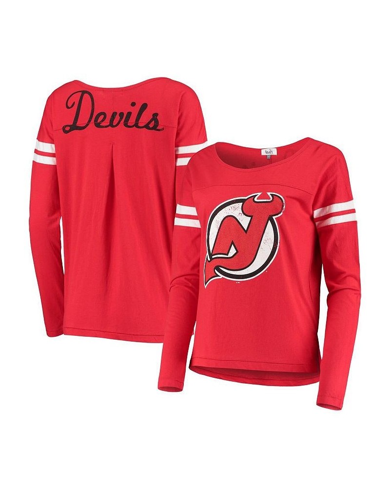 Women's by Alyssa Milano Red New Jersey Devils Free Agent Long Sleeve T-shirt Red $21.83 Tops