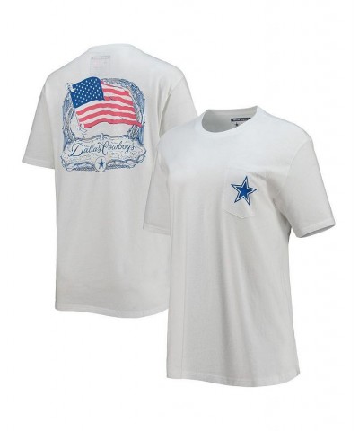 Women's White Dallas Cowboys Hearts as Stars T-shirt White $26.67 Tops