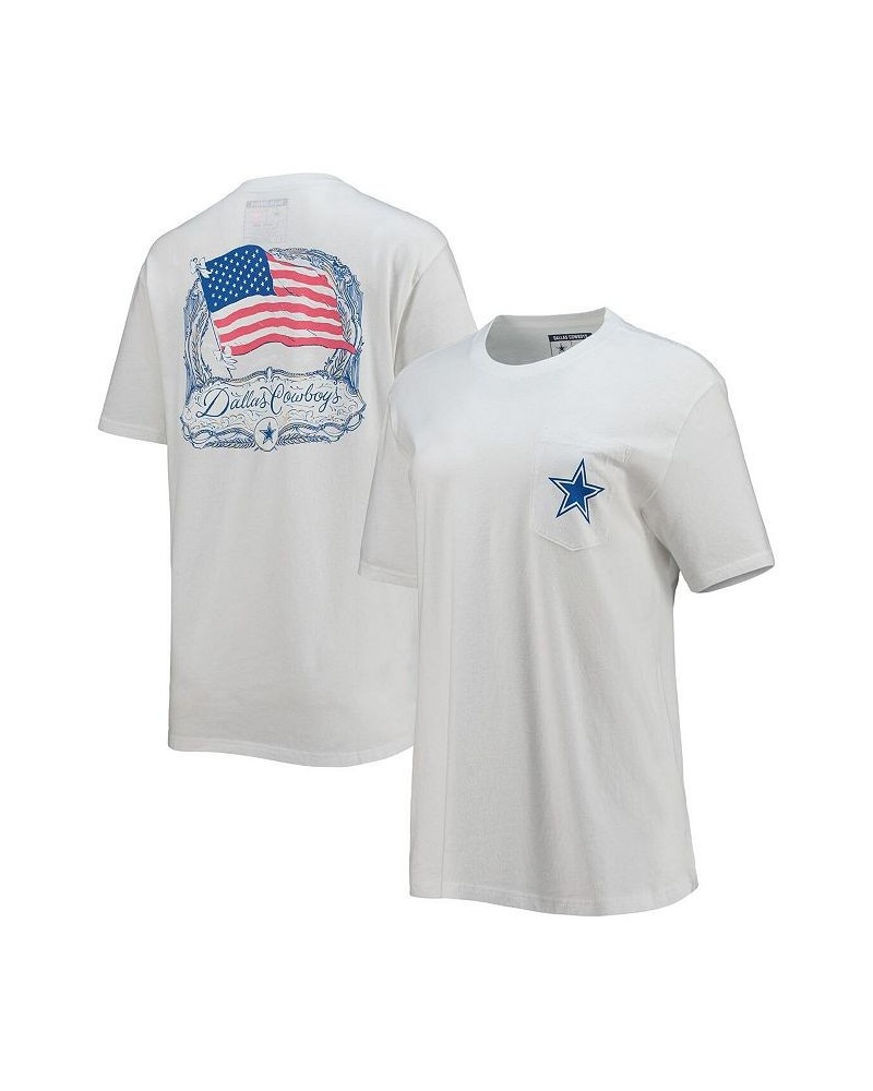 Women's White Dallas Cowboys Hearts as Stars T-shirt White $26.67 Tops