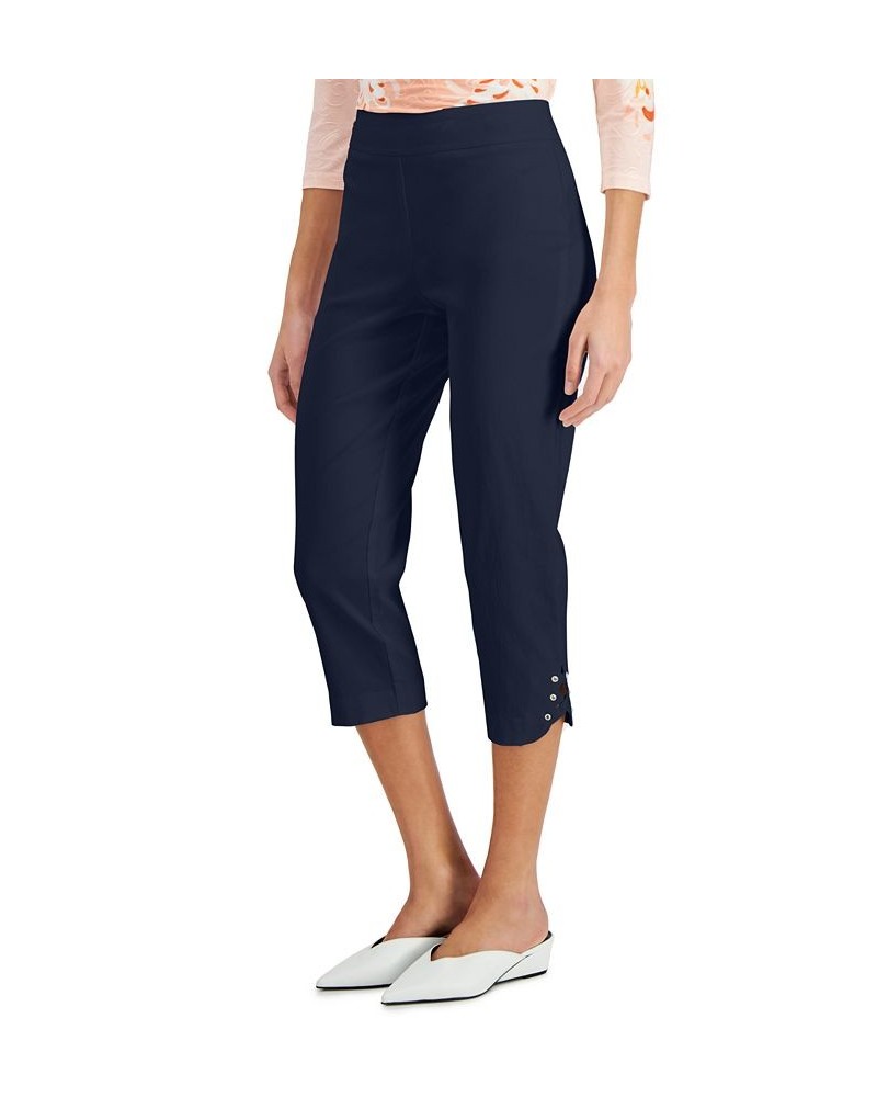 Petite Crisscross-Hem Capri Pants Blue $15.07 Pants