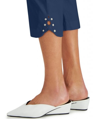 Petite Crisscross-Hem Capri Pants Blue $15.07 Pants