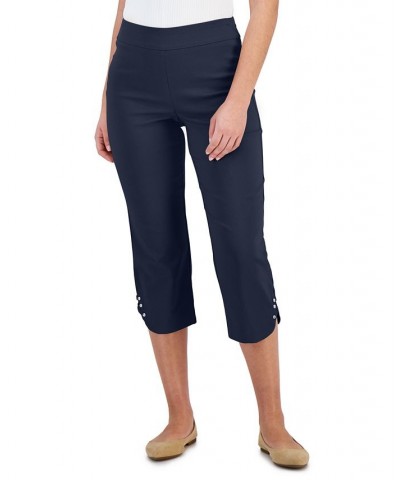 Petite Crisscross-Hem Capri Pants Blue $15.07 Pants