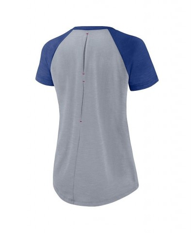 Women's Heather Gray Chicago Cubs Summer Breeze Raglan Fashion T-shirt Heather Gray $26.99 Tops