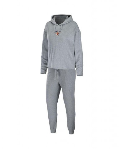 Women's Heather Gray Houston Astros Logo Pullover Hoodie and Pants Sleep Set Heather Gray $39.60 Pajama