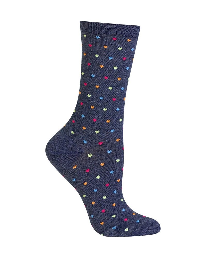 Women's Tiny Hearts Fashion Crew Socks Denim Heather $10.64 Socks