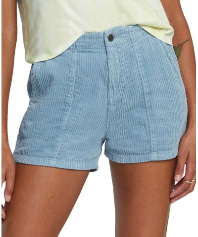 Juniors' Daylight Cotton High-Rise Zip-Fly Shorts Dusty Blue $34.20 Shorts