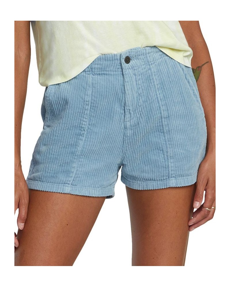 Juniors' Daylight Cotton High-Rise Zip-Fly Shorts Dusty Blue $34.20 Shorts