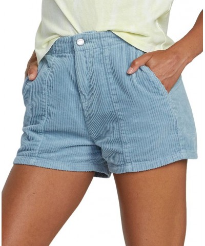 Juniors' Daylight Cotton High-Rise Zip-Fly Shorts Dusty Blue $34.20 Shorts